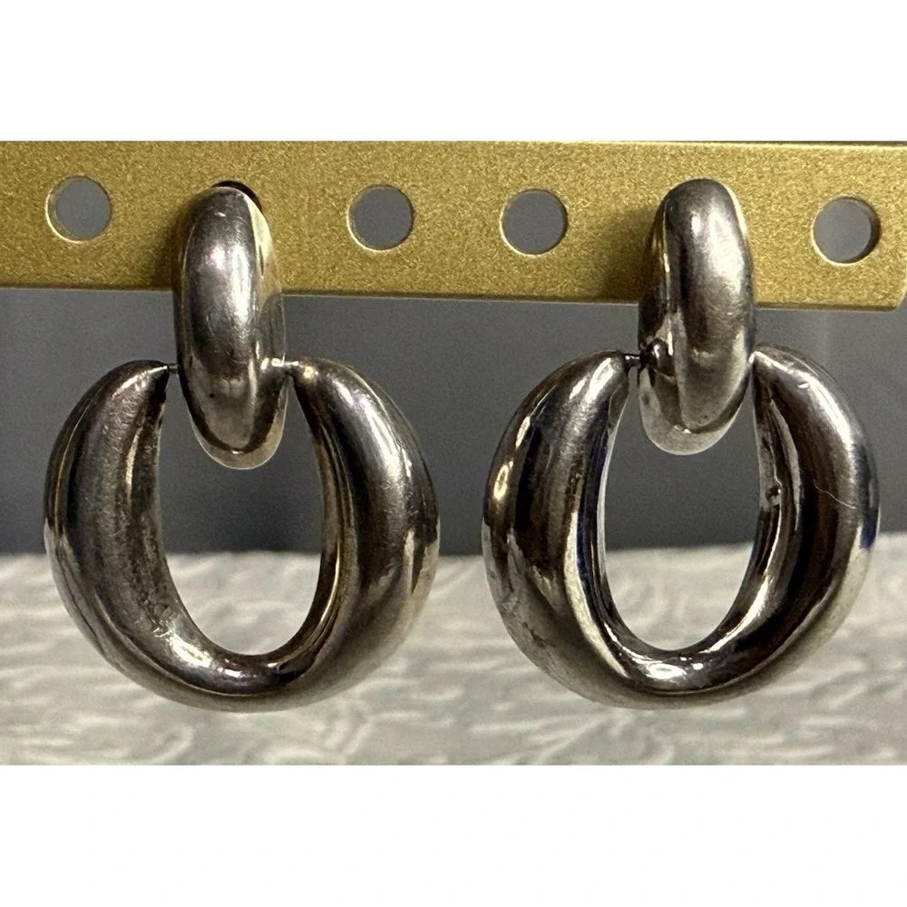 Sterling Silver Signed Earrings MWS 925 Mark Wasserman Samara Door Knockers